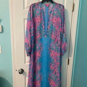 Lilly Pulitzer Pink and Blue Maxi Dress